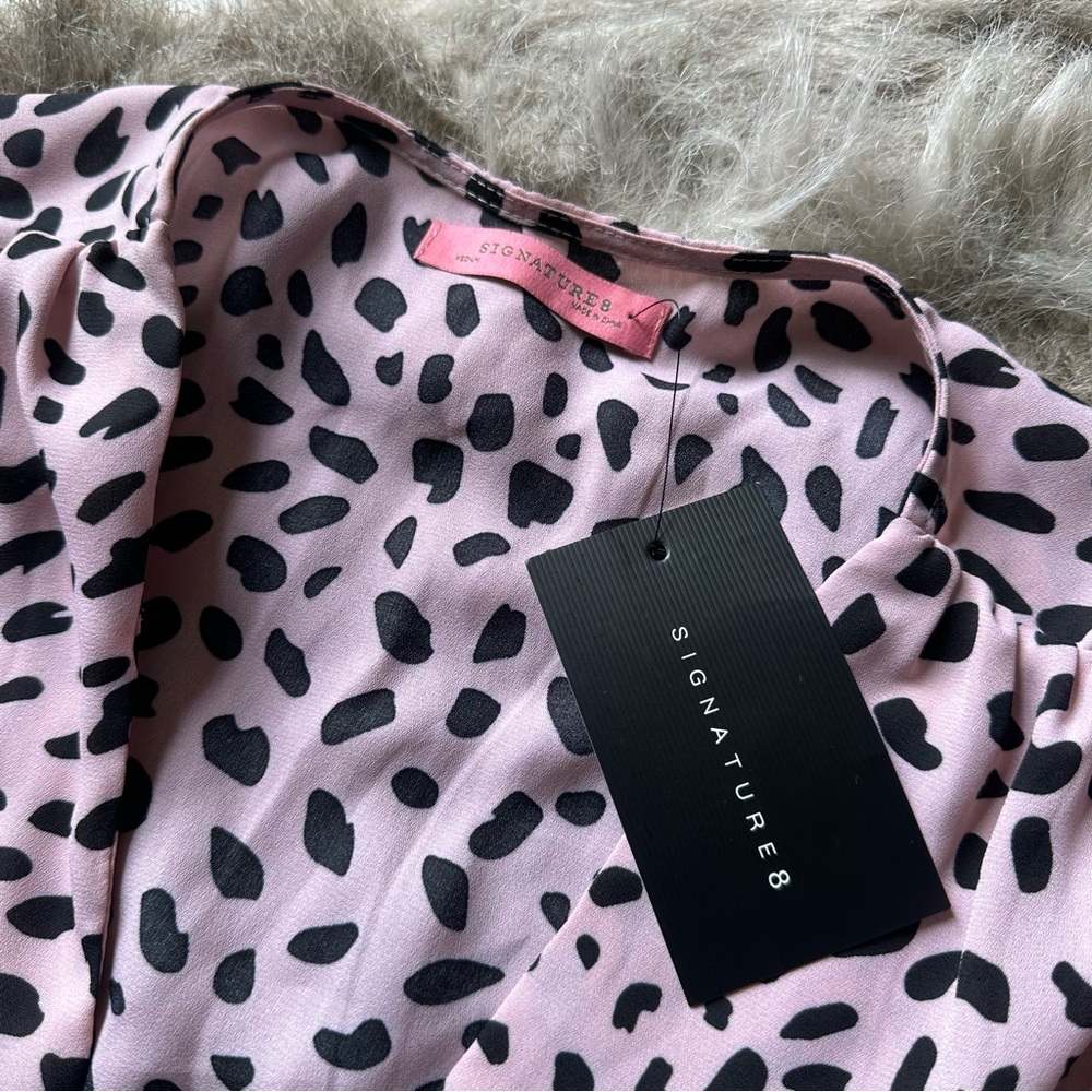 Signature8 Polka-Dot Crop Balloon Sleeve Top - Medium - NWT - Picture 4 of 5